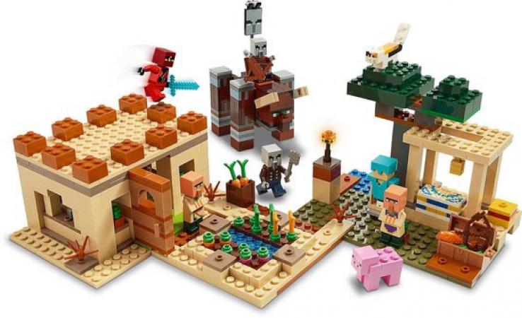 LEGO Bouwstenen 0000-1000 Minecraft De Illager Overval (21160) — 545 stukjes, huren vanaf €3,25/week